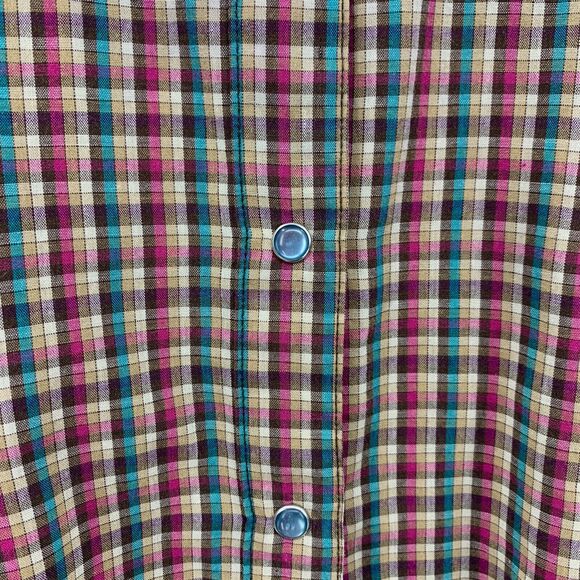 Wrangler Shirt Womens S Small Plaid As Real As Pearl Snap Button Western Pocket - Picture 4 of 13